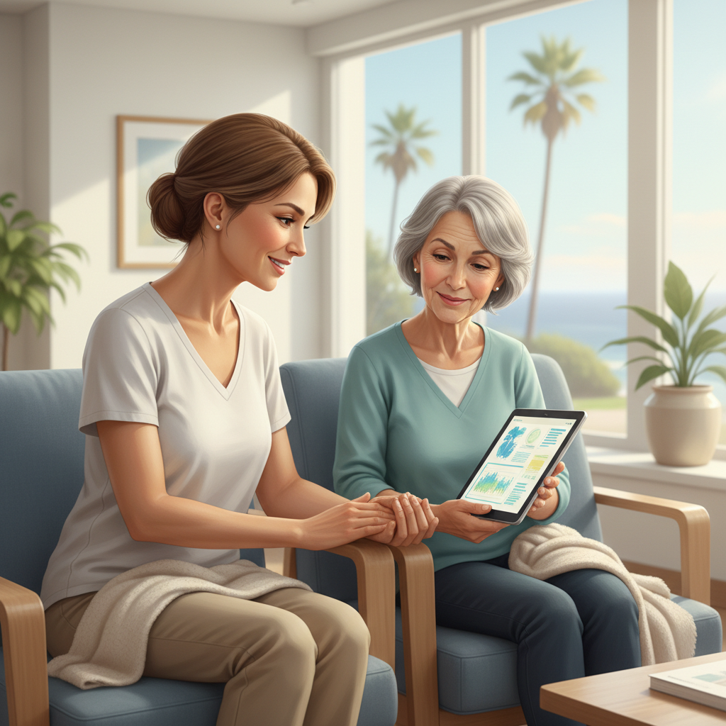 A caregiver supports a patient, illustrating emotional and practical support during pancreatic cancer treatment.
